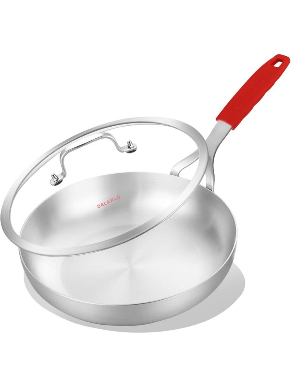 10" Tri-Ply Stainless Steel Frying Pan with Lid | Non-Stick Kitchen Skillet